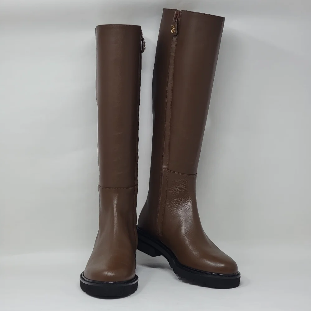 Stuart Weitzman Rider Knee Brown Boots Leather S6801 Women's Size 5 B New